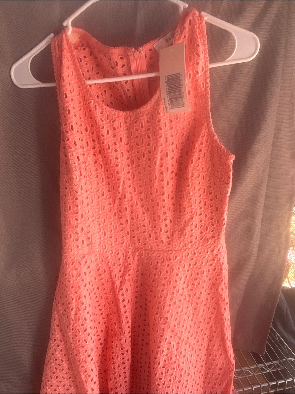 JustFab Coral Eyelet Sleeveless One-Piece